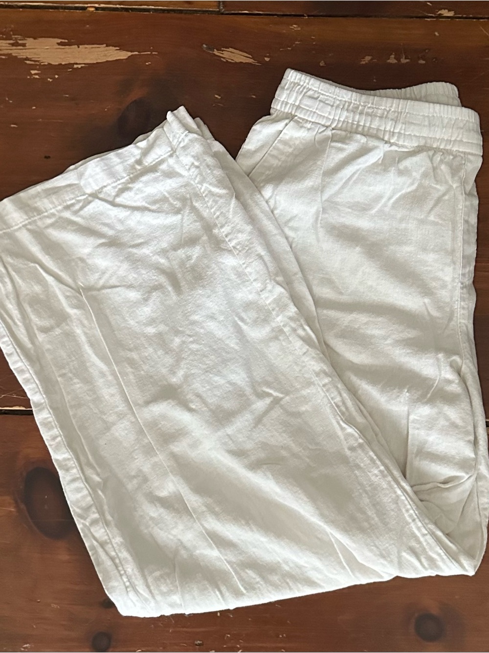 Old Navy Women's White Elastic Waist Pants